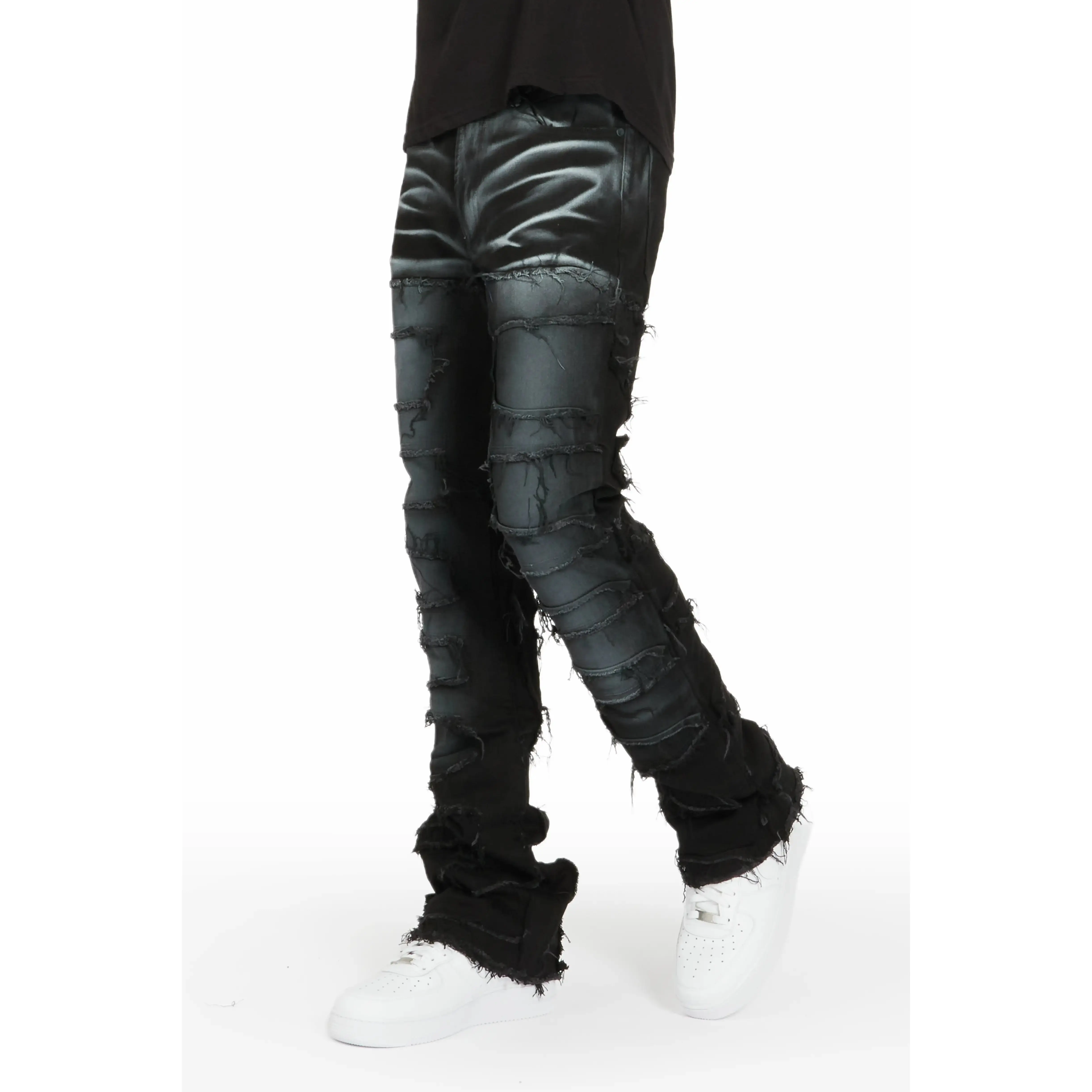 Blaine Black Super Stacked Flare Jean