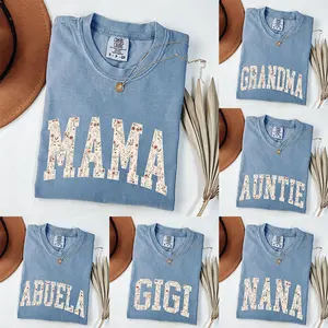 Comfort Colors Custom Mama Crimson T-Shirt | Personalized Family Gift |  Floral Custom Year Mama Shirt,New Mom T-shirt,Pregnancy Announcement