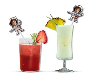 Personalized Astronaut Face Straws