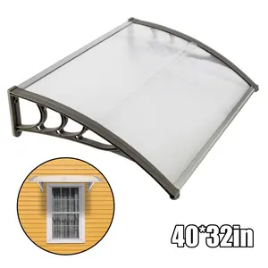 Clear Window Panel, Gray Bracket, Rain Awning, PC Sun Panel Bracket, Front & Rear Aluminum Strips (40*32 In)