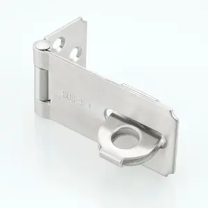 Mooche Door Lock Hasp Latch, Thicked SUS304 Stainless Steel Security Packlock Clasp Hasp Lock Latch for for Interior Door Toilet Barn Door Fence Door Garage Door Pet Room (Brushed, 3.15 Inch)