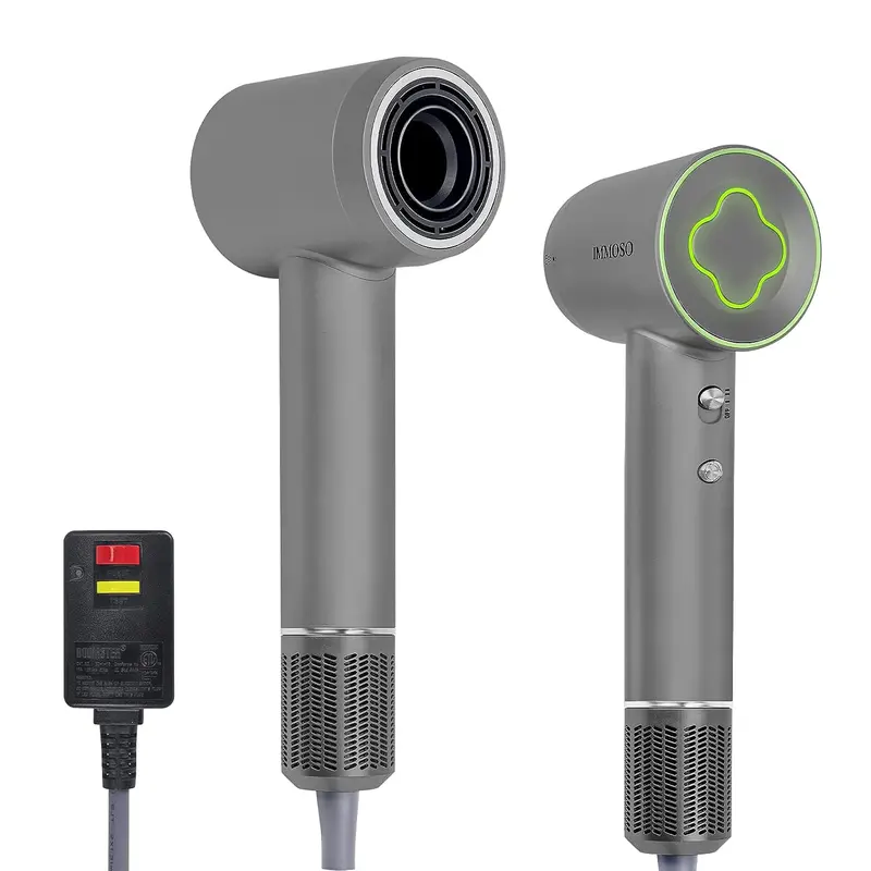 IMMOSO Hair Dryer, 110000 RPM Brushless High-Speed Hair Dryer 1500W Motor Negative Ionic Blow Dryer for Fast Drying, Low Noise Thermo-Control Hair Dryer with Nozzle for Travel Home Gifts