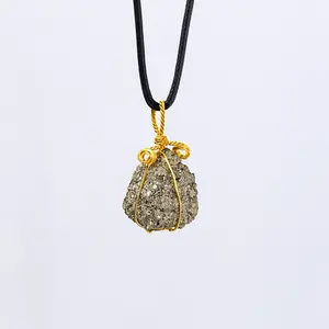 Natural Pyrite Raw Stone Pendant | Metallic Luster Energy Necklace | Prosperity, Protection & Shielding Amulet Jewelry