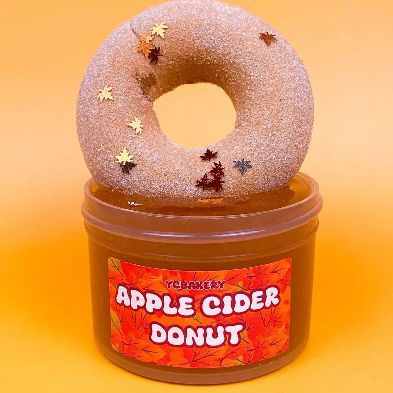 Apple cider donut slime - 7oz slime - diy clay jelly slime - fall Halloween slime