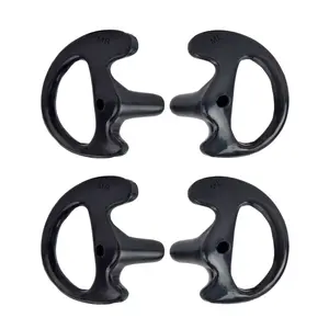 Replacement Soft Earmold for Acoustic Coil Tube Headset,Silicone Ear Buds for Motorola Midland Baofeng Walkie Talkie Surveillance Earpiece Compatible with Competible with Security, Police and Law Enforcement Use for Two Way Radio Headset(Black, 2 Pairs)