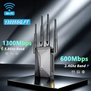 Aston Digital WiFi Extender Signal Booster Cover Up To 13225 Sq Ft 130 Devices Dual Band 2.4G And 5G 1200Mbps Wall Through Strong WiFi Booster With Ethernet Port AP Mode