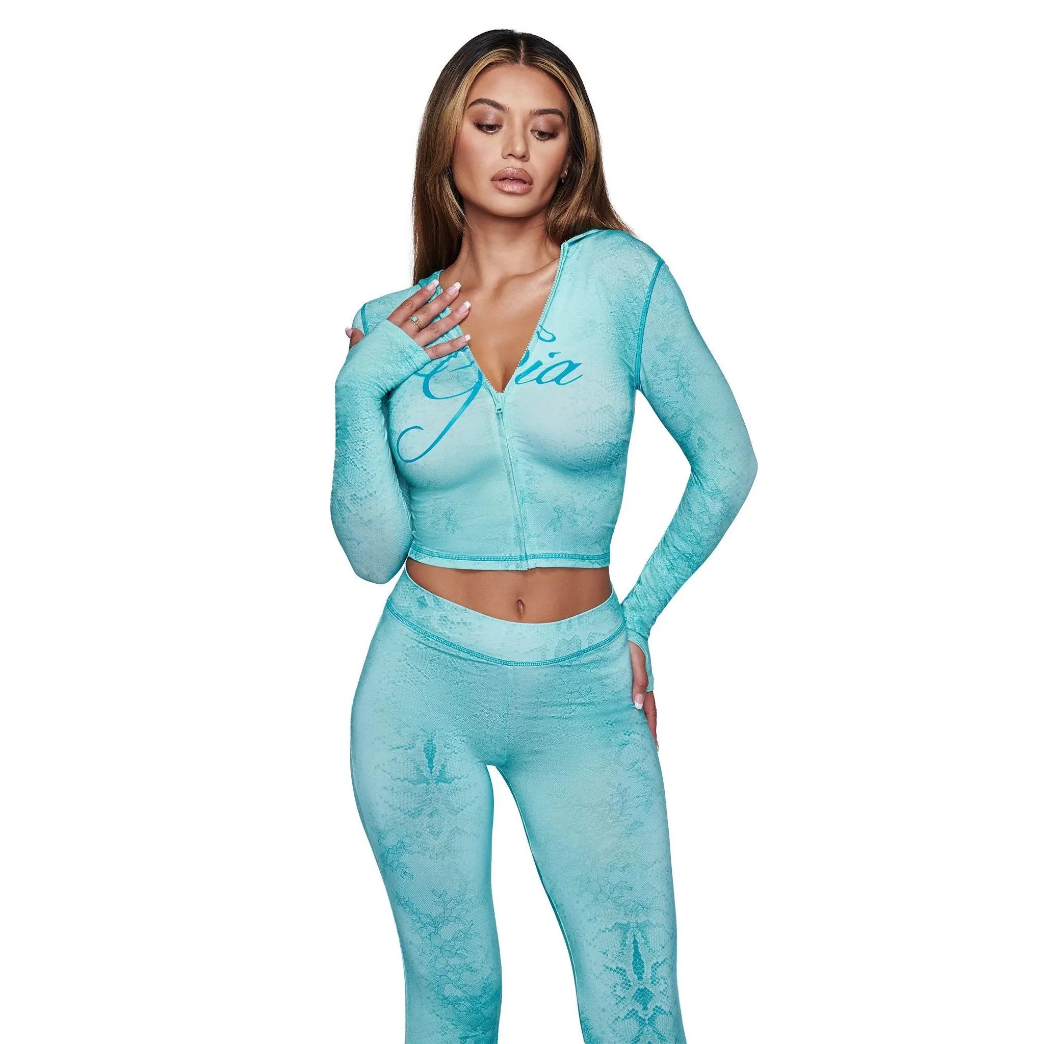 BLARE HOODIE - TEAL SERPENTINE
