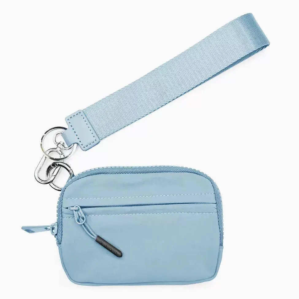 Card Wallet for Women, Waterproof Nylon Minimalist Pouch with Wristlet Strap and Carabiner, Compact Multi-Slot Organizer, Universal Wallet, Small Wallet Pouch Women's Clutches & Wristlets