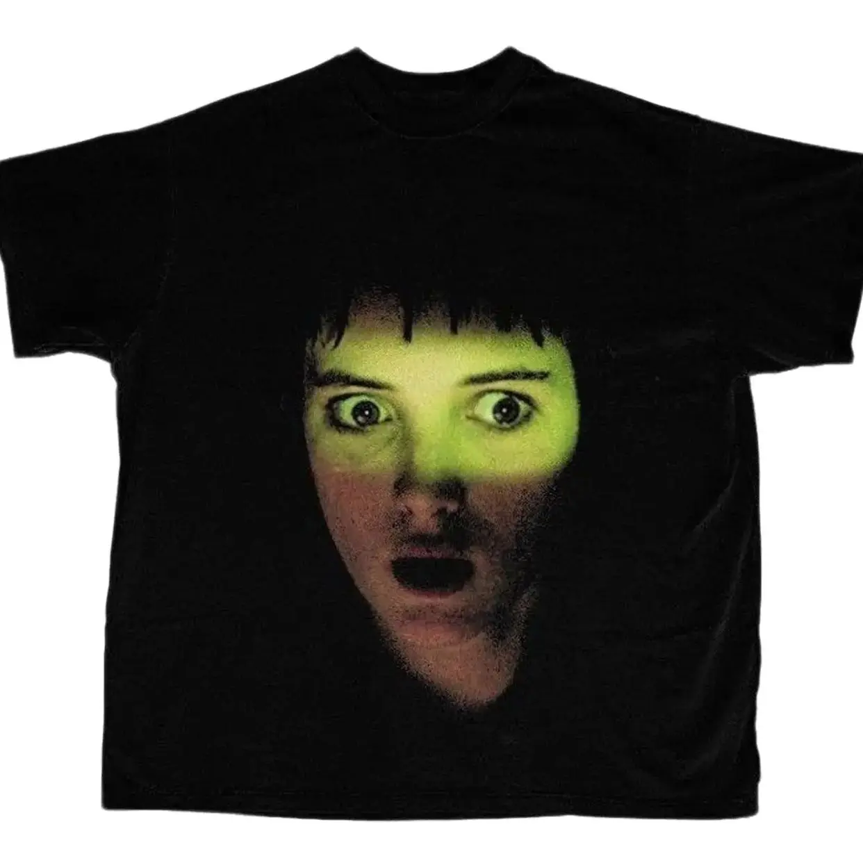 Vintage Winona Ryder Graphic T-Shirt, Aesthetic Lydia Deetz Beetlejuice Gothic Tee, Creepy Horror Face Graphic T-Shirt, Scary Movie Style Shirt
