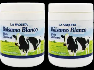2- BALSAM White Ointment 8.46 oz. BALSAMO BLANCO La Vaquita Alcanfor Mentol