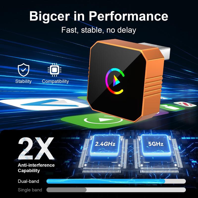 【NewYear2026】Ceesooi Mini Wireless CarPlay & Android Auto Adapter 2026 Model — Plug-and-play, fast auto-reconnect, turning wired into wireless