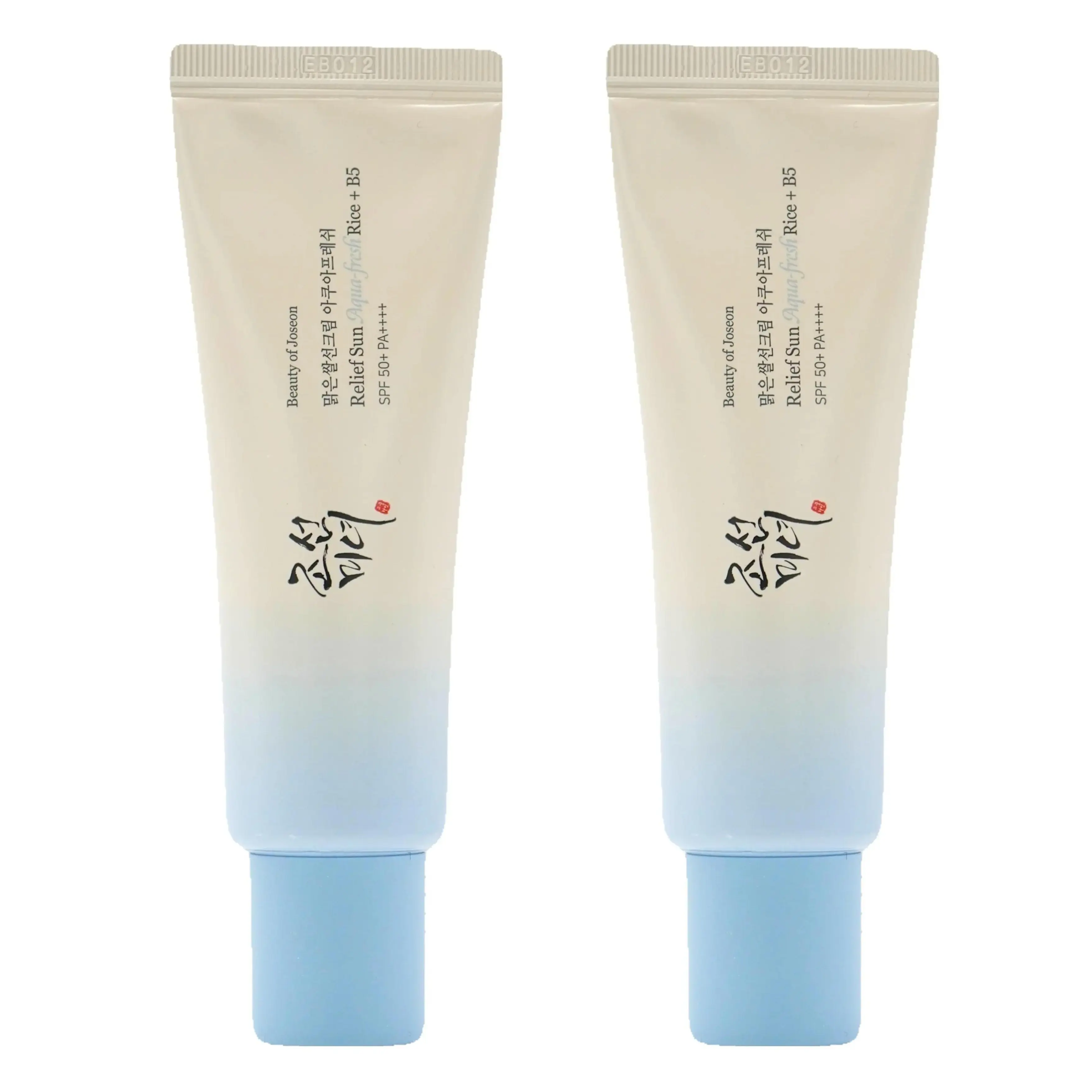 2-PACK Beauty of Joseon Relief Sun Aqua-Fresh Facial Sunscreen - Rice + B5, SPF50+ PA++++, 50ml Original Korean Version, Lightweight Hydrating Moisturizing Brightening Daily Sun Care, UV Protection, Nourishing, Acne Care, Suitable for Sensitive Skin