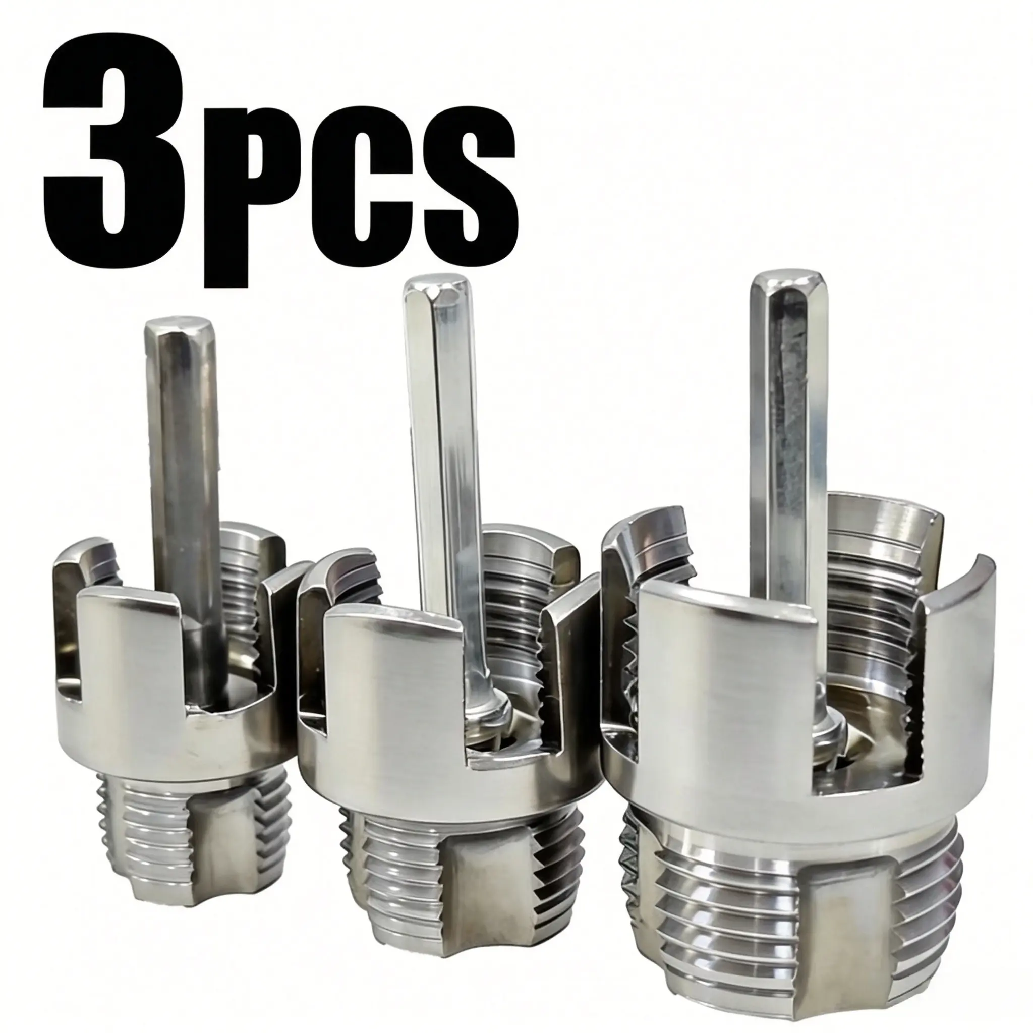 3-Piece Internal & External Pipe Thread Maker, PVC Pipe Thread Processing Tool, 1/2 3/4 1 Inch Thread Dies, Compatible with Household Repair Electric Drills