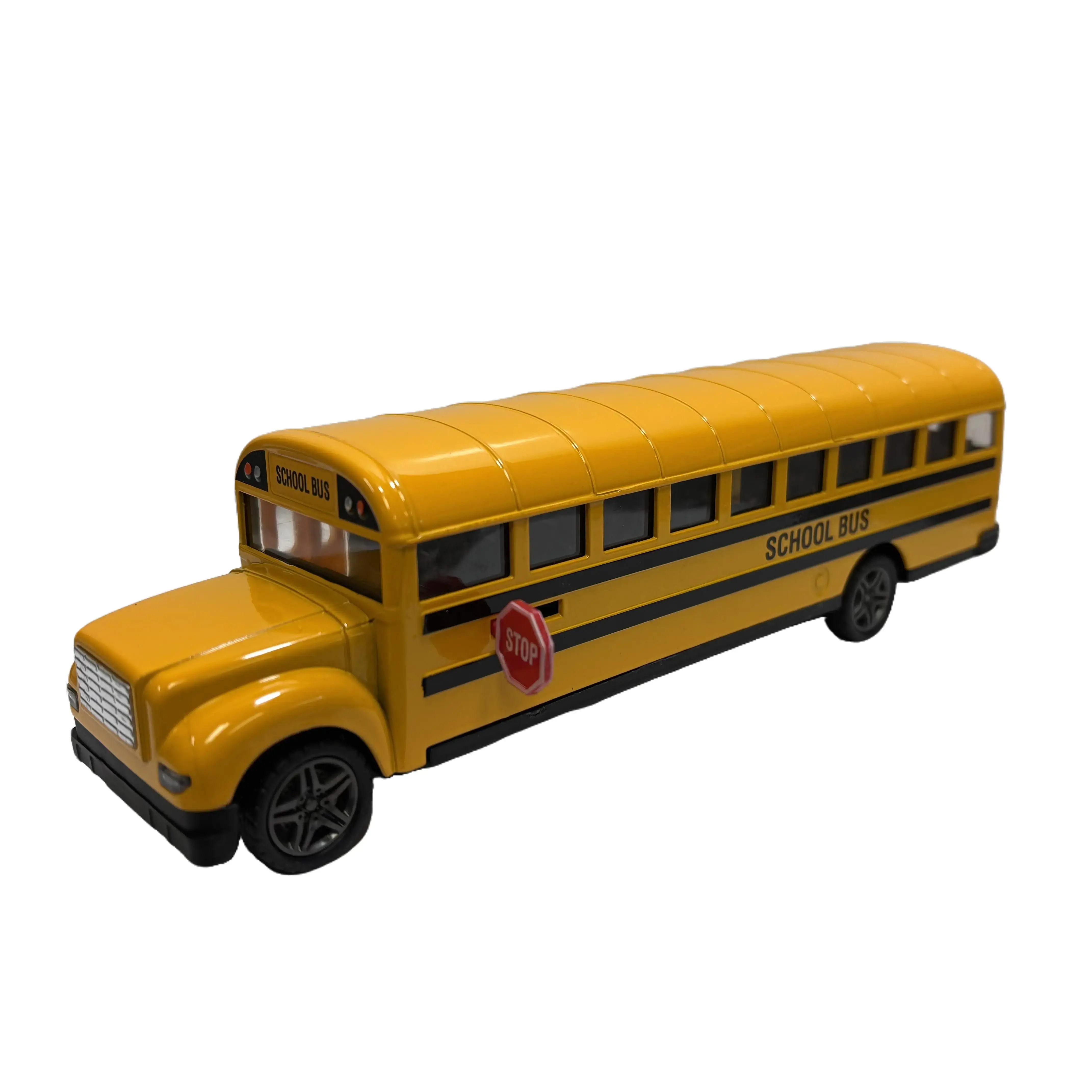 8.5 Inch School Bus Die Cast Car Pull Back Action with Openable Side and Back Doors and Stop Sign diecast  cars