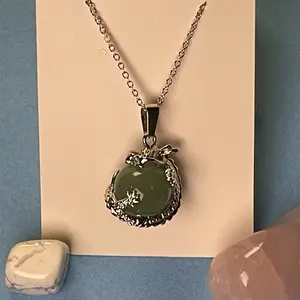 Jasper Dragon Orb Necklace with Dragon Design, Includes Chain and Pendant, Natural Color, Unique Artistic Style