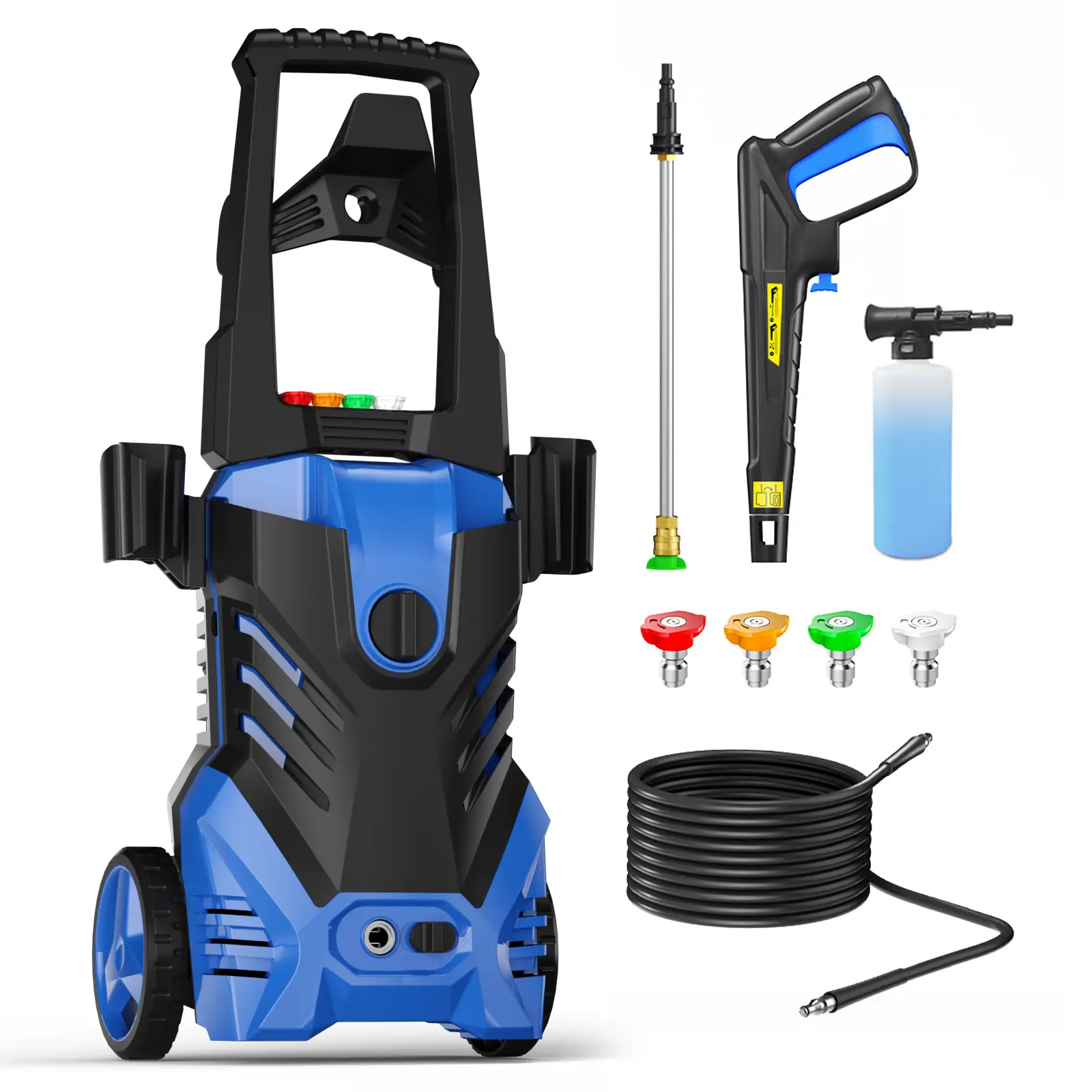 4200PSI MAXElectric Pressure Washer, 2.5GPM Power Washer 4 Different Pressure Tips, 25FT Hose Power Cord, Foam Cannon, Power Washer Electric Powerd for car wash, garden,driveway,home,fence,boat,shed,house exterior