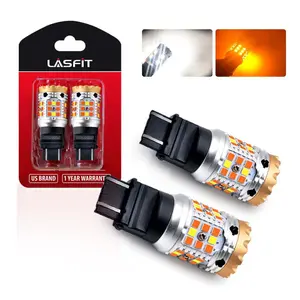 Lasfit 3157 3057 4057 4157 CANBUS Error Free Anti Hyper Flash Switchback LED Turn Signal Light Dual Color Bulb, 2 Bulbs