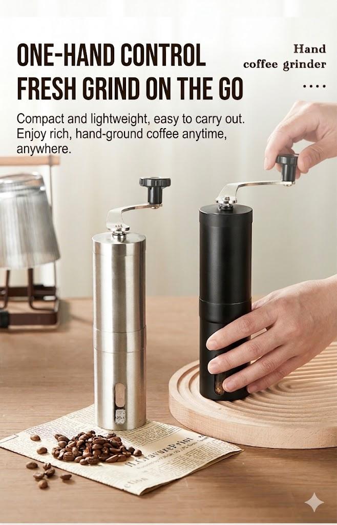 Hand-crank coffee grinder, portable manual grinder for home use, dedicated coffee powder grinding device for pour-over coffee