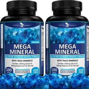 Complete Mineral Complex Supplement with Calcium Magnesium Zinc & 72 Trace Minerals, Bone Health Support, Iron Free Daily Mineral Formula, 200 Tablets