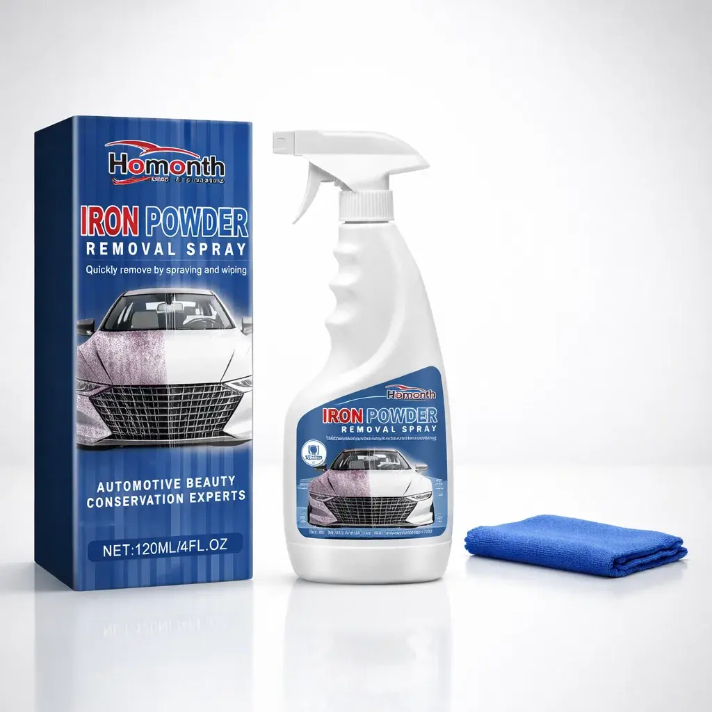 120ml Fast Dust & Rust Removal Spray with Towel, Car Cleaning Supplies for Automotive Iron Parts