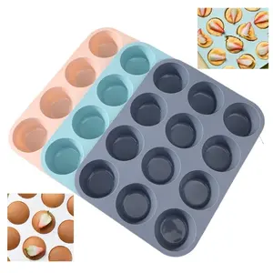12-Cavity Silicone Mousse Cake Mold, 2-Piece Set, Strawberry Design, Food-Grade Material, Ideal for Baking and Dessert Making