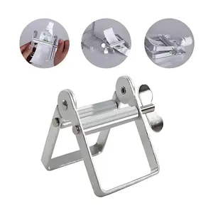 1 metal lazy toothpaste squeezer, rolling lazy toothpaste dispenser tool that prevents toothpaste waste, maximizes product usage, suitable for artists and hair salons. Tubular squeezer.