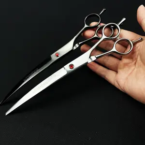 8 inches wingsbro Double-tailed Down Curved Dog Grooming Scissors, Pet Hair Trimming Shears