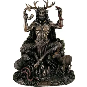 Cernunnos Horned Animal God Sculpture Resin Landscape Underworld Figurine Statue Home Office Shop Decor Ornament