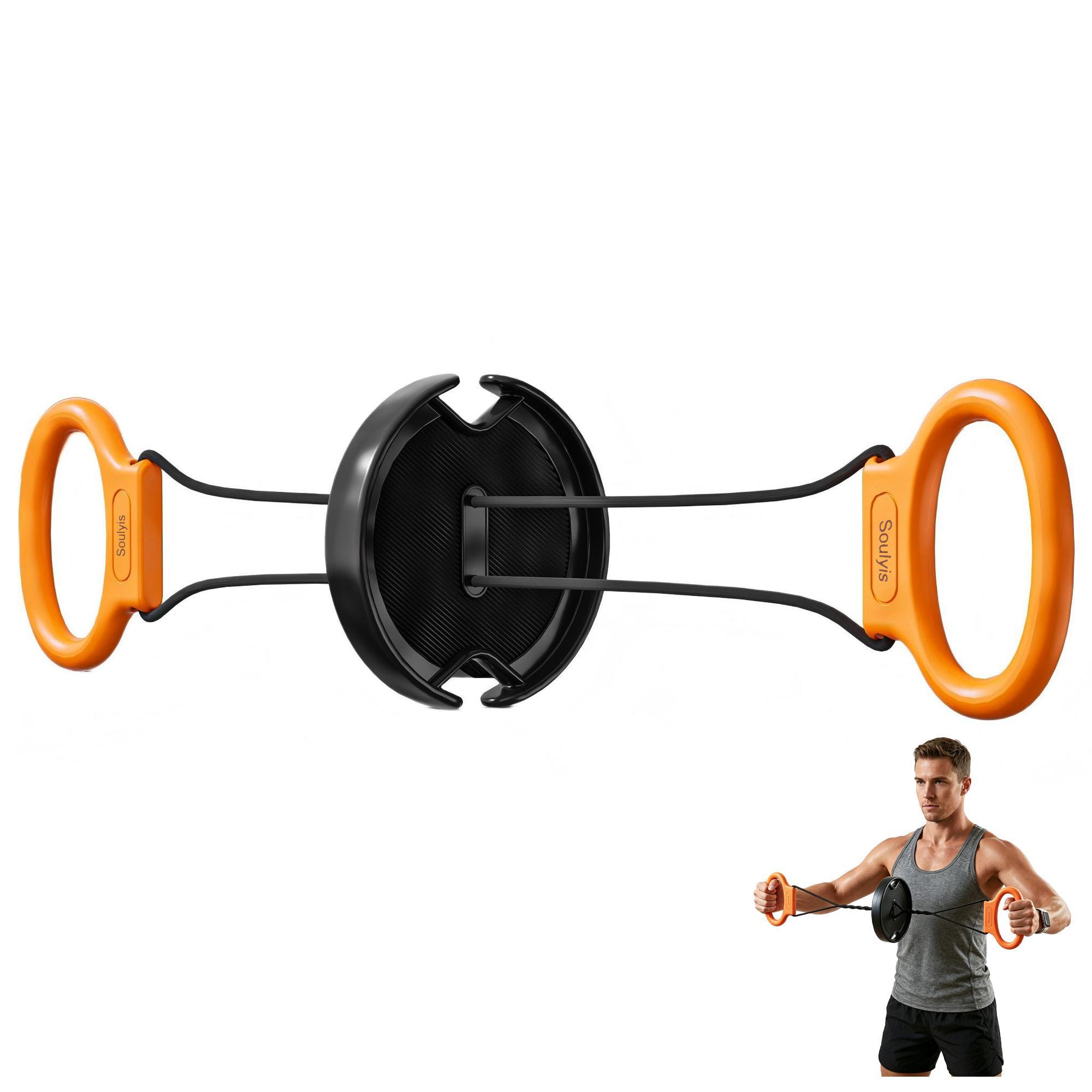 Portable Pulley Resistance Trainer, Multifunctional Home Gym Cable Pull Machine with Handle Grips, Full Body Strength Training Fitness Equipment for Chest Back Arm Workout