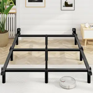 Bed Frame, 7 Inch Basics Metal Bed Frame, Heavy Duty 9- Base for Box Spring and Mattress, Noise-Free, Easy Assembly, Black