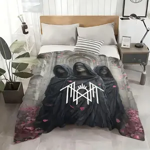 Mystery Band Sleep Tokens Flannel Throw Blanket Cozy Soft Lightweight Skin-Friendly for Sofa Bed Office Travel