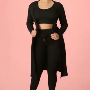Three Piece Cardigan  Set Long Sleeve Comfort Womenswear Crop Fashion