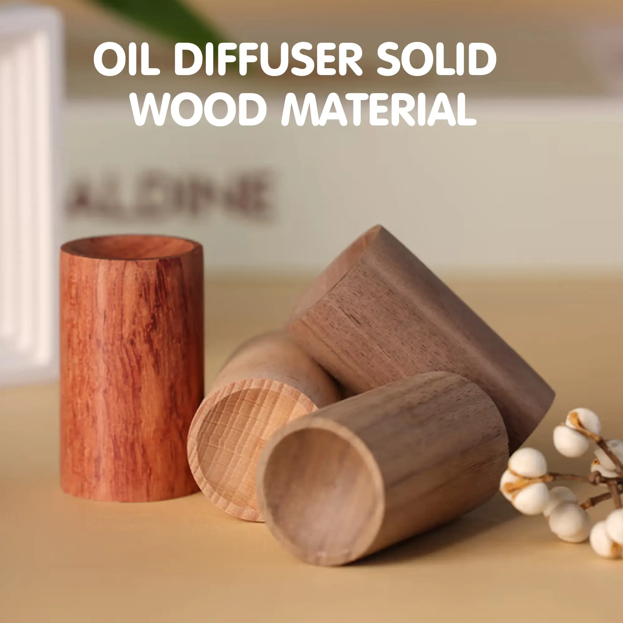 6 Counts Wooden Essential Oil Diffusers, Fragrance Retention Tools for Home, Office, Bathroom and Car