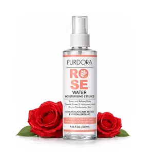 Purdora Rosewater Face Mist - Hydrating Facial Spray for All Skin Types, Refreshing Skin Toner for Glowing Skin, Alcohol Free, Vegan, 120 ml