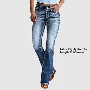 Flamingals 90s Vintage Slant Pocket Mid Waist Straight Leg Jeans for Women's Fashion Flamingals 90s Vintage Slant Pocket Mid Waist Straight Leg Jeans for Women's Fashion