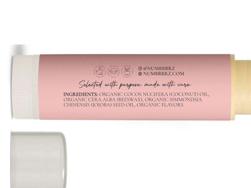 Numbrrrz Organic Lip Balm - Strawberry Scented, USDA Certified, 0.5 oz | 14g, Fruity Freshness for Smooth Lips