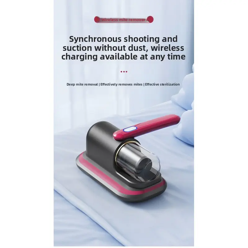 Cordless Anti-Dust Mite Vacuum Cleaner - Strong Suction, UV Sterilizer, Wireless Charger, Compact Portable, Mite Removal Indoor Household Vacuum