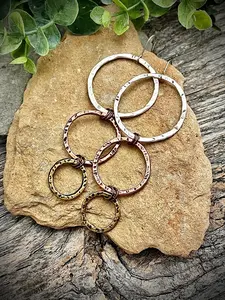 Long Mixed Metal Triple Hoop Earrings