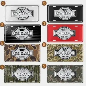 Old School KING RANCH Camo License Plate 12 x 6 100% Aluminum Custom Vanity Plate with 4 Pre-Drilled Holes Assembled in USA Personalized Decor