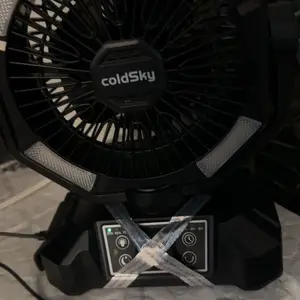 coldSky 20000mAh/40000mAh Camping Fan with Dual Motors, Battery Operated Portable Fan with Remote and 4-Level LED Lantern, Hanging Outdoor Fan for Outdoor Activities, Power Outages, and Job Sites