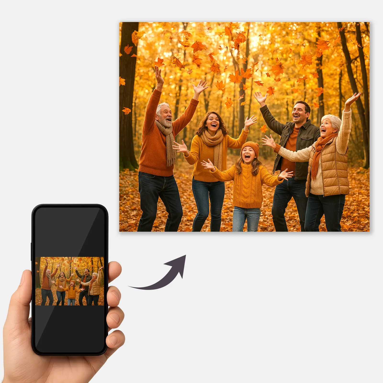 Custom Canvas Prints with Your Photos, Personalized Canvas Pictures Customized Wall Art for Gift for Living Room Decor, Wrapped Canvas 11x14 inches