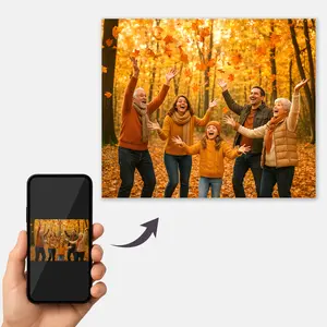 Custom Canvas Prints with Your Photos, Personalized Canvas Pictures Customized Wall Art for Gift for Living Room Decor, Wrapped Canvas 11x14 inches