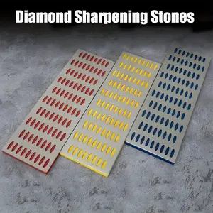 3PCS Kitchen Sharpening Stone Portable Diamond Sharpening Stone Hone Set Backing Whetstone Block Kitchen Knife Accessories Skiing Sharpeners Thin Tool