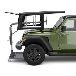【fathersdaygift】VEVOR Hard Top Remover Lift, 220 lbs, Jeep Hardtop Removal and Storage System, Quick & Easy One-Person Operation, Adjustable Height, for Jeep Wrangler YJ, TJ, JK, JL, 4XE, Ford Bronco 4 Door & 6 Gen+