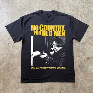 [Sale Up To 40%] NO COUNTRY FOR OLD MEN BLACK PROMO T-SHIRT, COTTON MADE IN USA