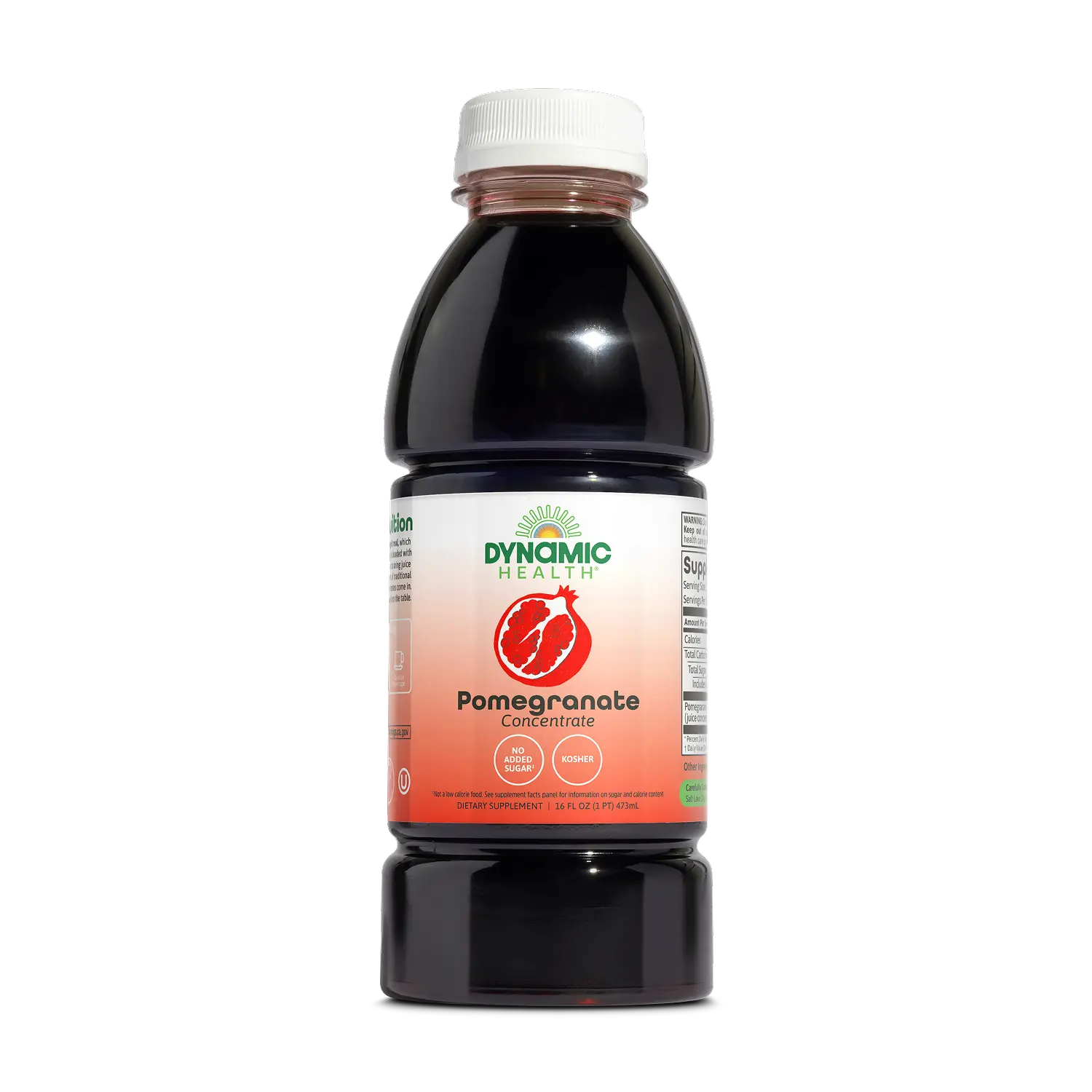 Dynamic Health Organic Natural Pomegranate Flavor Juice Concentrate Beverage, 16 fl oz - Sugar-Free, Antioxidant-Rich Superfruit Supplement, Kosher, Immune Support