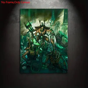 1 Piece/Set Frameless Canvas Painting Print Poster,Classic Digital Sci-Fi Illustration Art, Modern Art Design, Warhammer Necrons,Perfect Gift for Video Game Lovers,Ideal for Bedroom,Bathroom,Office,Living Room,Kitchen,Mural,Wall Decoration,Room Decor