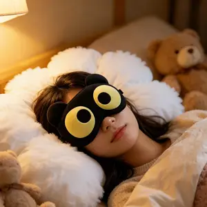 【Summer Vibes】Breathable Sleeping Eye Mask, Light-Blocking Cute Cartoon Design, Hypoallergenic Removable for Naps & Gym Use, Ideal Gift for Students (Home Supplies, Party Masks & Accessories)