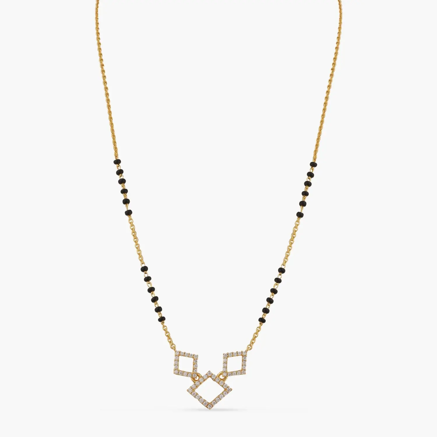 Geometric CZ Charms Silver Mangalsutra Geometric CZ Charms Silver Mangalsutra