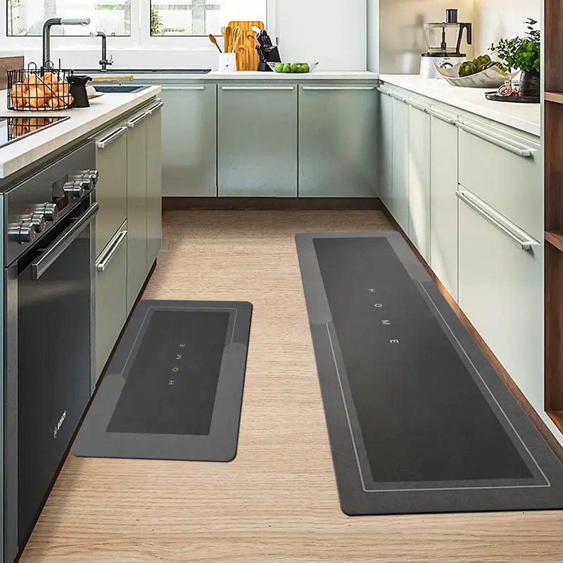 2-Piece Absorbent Non-slip Kitchen Mat Set: Total Floor Protection with Decorative Appeal - Machine Washable for Commercial and Residential Use Dirt Resistant Apron Easy Cleaning Apron